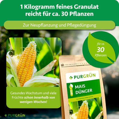1 kg feines Granulat reicht zur Neu- und Pflegedüngung für ca. 30 Pflanzen. Beworben werden gesundes Wachstum und viele Früchte innerhalb weniger Wochen.