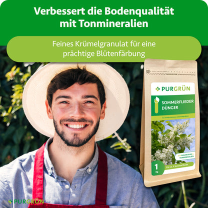 Tonmineralien verbessern die Bodenqualität; feines Krümelgranulat sorgt für eine prächtige Blütenfärbung.