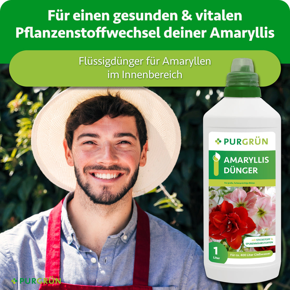Flüssigdünger für Amaryllen im Innenbereich zur Unterstützung eines gesunden und vitalen Pflanzenstoffwechsels.