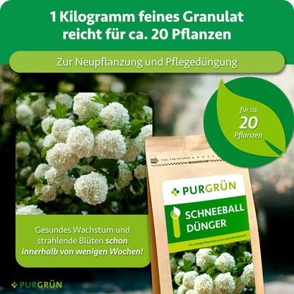 1 kg feines Granulat reicht für ca. 20 Pflanzen und eignet sich zur Neupflanzung und Pflegedüngung. Gesundes Wachstum und strahlende Blüten werden innerhalb weniger Wochen angekündigt.
